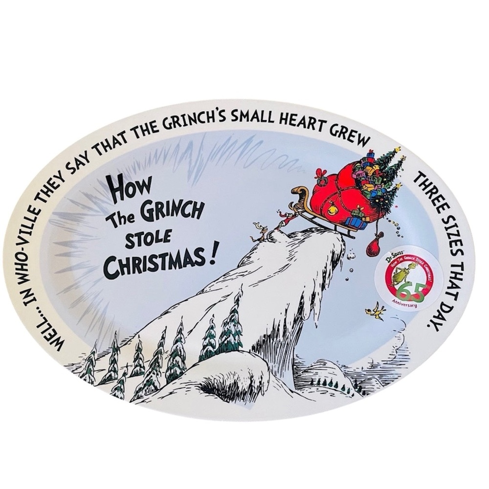 PRICE FIRM The Grinch 65th Anniversary Oval Platter